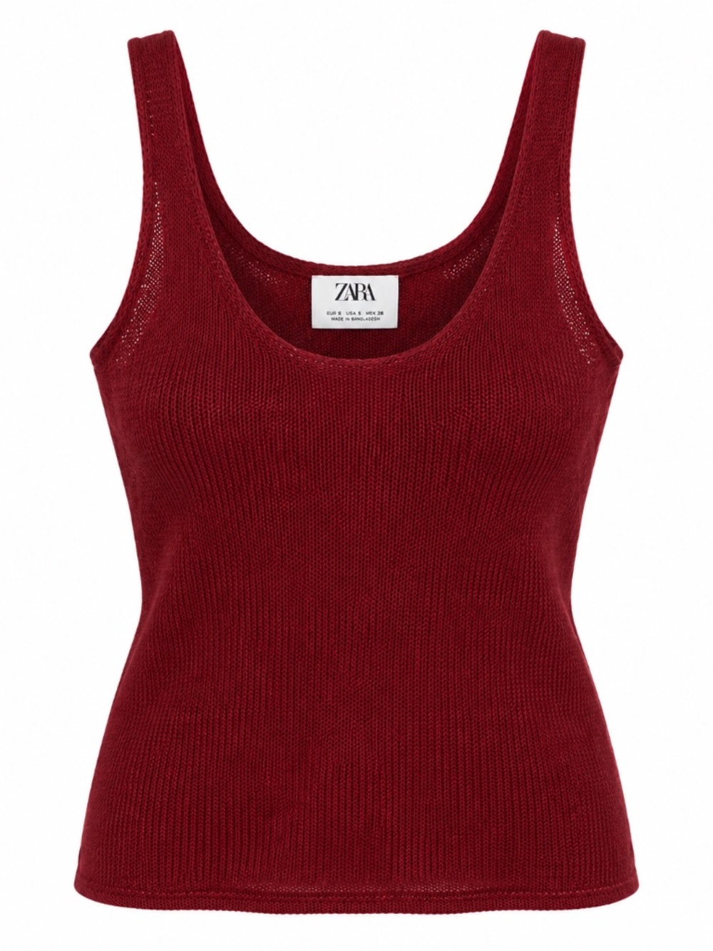 Zara Burgundy Knit Tank Top